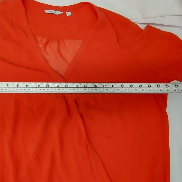🐱 Reitmans XXL Sheer Draped Blouse Orange - Picture 4 of 8